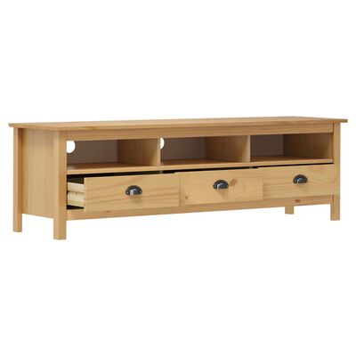 vidaXL Mueble de TV Hill madera maciza pino marrón miel 158x40x47 cm