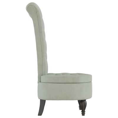 vidaXL Sillón de respaldo alto con botones terciopelo gris claro