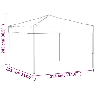 vidaXL Carpa para fiestas plegable color crema 3x3 m