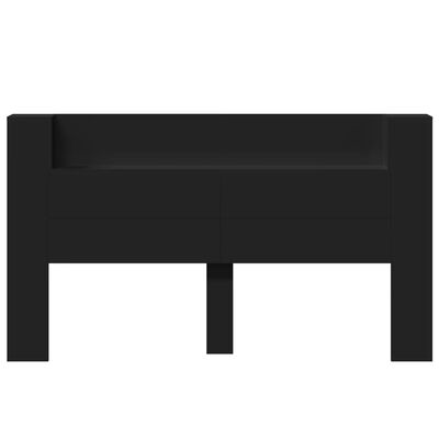 vidaXL Cabecero de cama con LED negro 180x16,5x103,5 cm