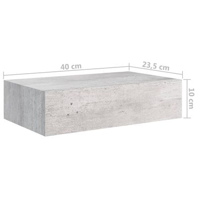 vidaXL Estante con cajón de pared MDF roble 60x23,5x10 cm