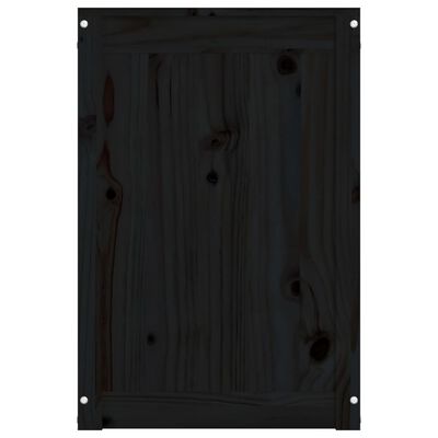 vidaXL Baúl para la colada madera maciza de pino negro 88,5x44x66 cm