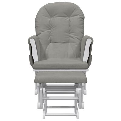 vidaXL Sillón de lactancia con taburete tela gris claro