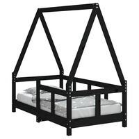 vidaXL Estructura de cama para niños madera de pino negro 70x140 cm