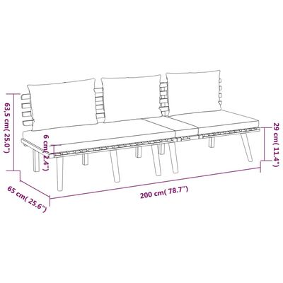 vidaXL Muebles de jardín 3 piezas con cojines madera maciza de acacia