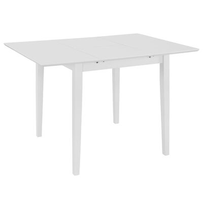 vidaXL Mesa de comedor extensible MDF blanca (80-120)x80x74 cm