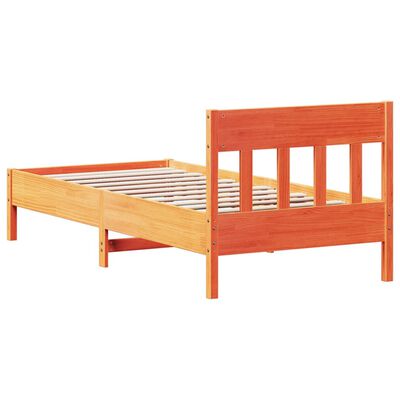 vidaXL Estructura de cama sin colchón madera maciza marrón 90x190 cm