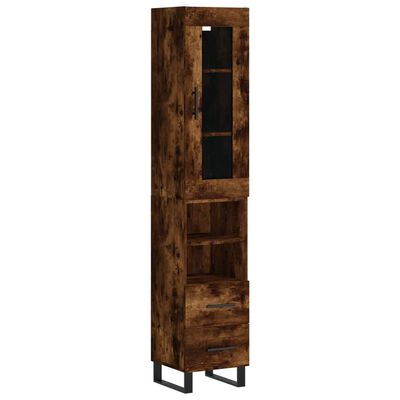 vidaXL Aparador de madera contrachapada roble ahumado 34,5x34x180 cm