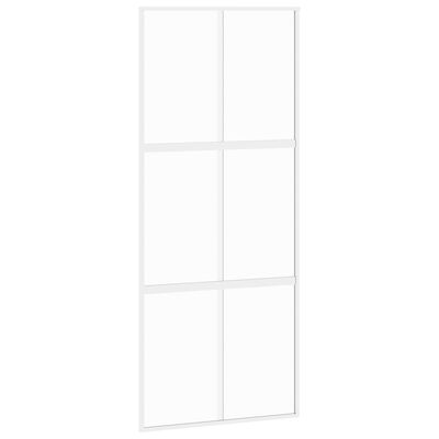 vidaXL Puerta corredera vidrio templado y aluminio blanca 90x205 cm