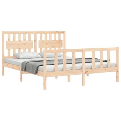 vidaXL Estructura de cama con cabecero madera maciza 160x200 cm