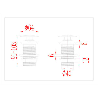 vidaXL Desagüe de empuje sin función desbordamiento gris 6,4x6,4x9,1cm