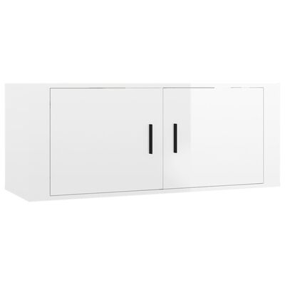 vidaXL Mueble para TV de pared blanco brillante 100x34,5x40 cm