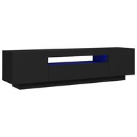 vidaXL Mueble de TV con luces LED negro 160x35x40 cm