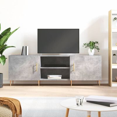 vidaXL Mueble de TV madera de ingeniería gris hormigón 150x30x50 cm