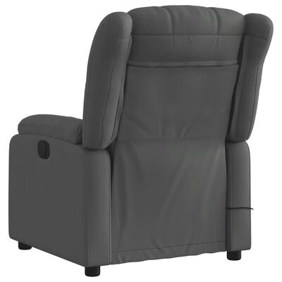 vidaXL Sillón de masaje reclinable de tela gris oscuro