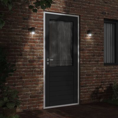 vidaXL Lámparas de pared de exterior 2 uds aluminio fundido negro