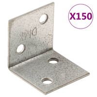 vidaXL Escuadra angular 150 uds acero galvanizado 2 mm 30x25x30 mm