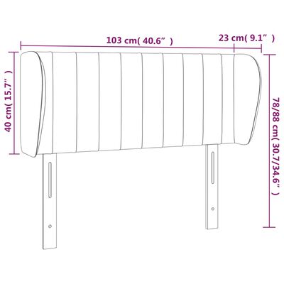 vidaXL Cabecero de tela negro 103x23x78/88 cm