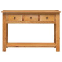 vidaXL Mesa consola de madera maciza de roble 110x35x75 cm