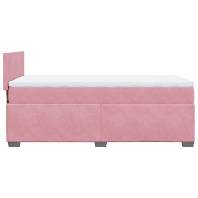 vidaXL Cama box spring con colchón terciopelo rosa 100x200 cm