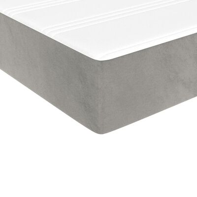 vidaXL Cama box spring con colchón terciopelo gris claro 100x200 cm