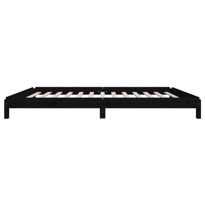 vidaXL Cama apilable de madera pino maciza negro 100x200 cm