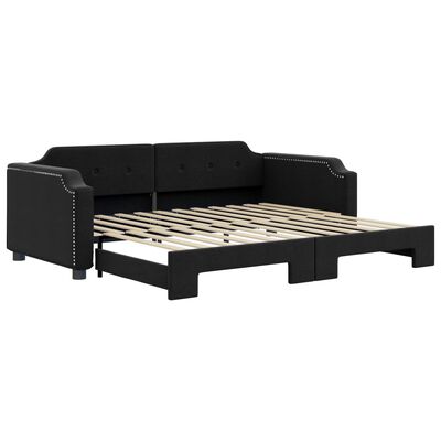 vidaXL Sofá cama nido tela negro 90x200 cm