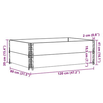 vidaXL Collares de palets 2 unidades madera maciza de pino 120x80 cm