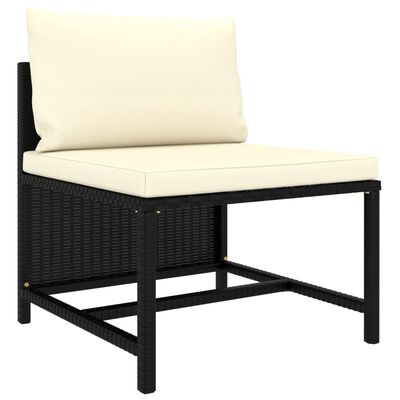 vidaXL Set de muebles de jardín 8 pzas y cojines ratán sintético negro