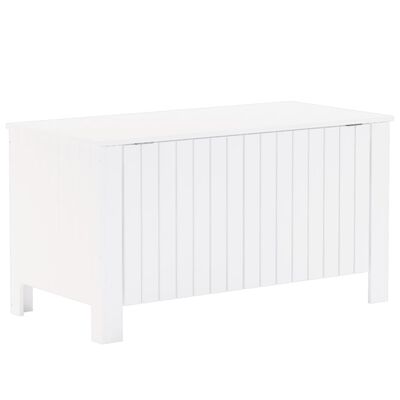 vidaXL Caja de almacenaje y tapa RANA madera maciza blanca 100x49x54cm