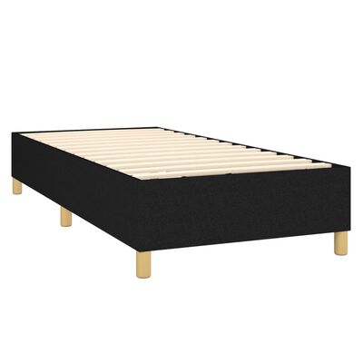 vidaXL Cama box spring con colchón tela negro 90x190 cm