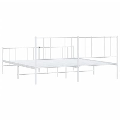 vidaXL Estructura cama sin colchón con estribo metal blanco 193x203 cm