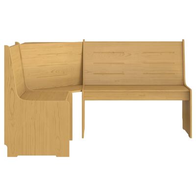 vidaXL Banco de esquina REINE madera maciza de pino marrón miel 151 cm