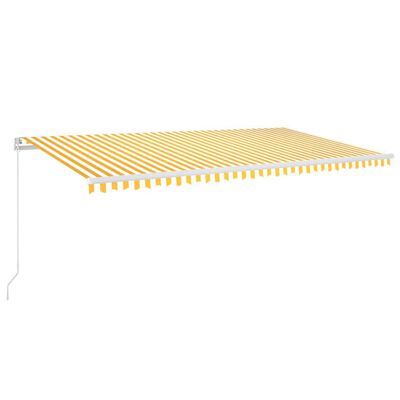 vidaXL Toldo retráctil manual con luz LED amarillo y blanco 600x300 cm