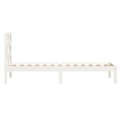 vidaXL Estructura de cama individual de madera maciza blanco 90x190 cm