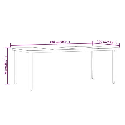 vidaXL Juego de comedor de jardín 7 piezas con cojines negro