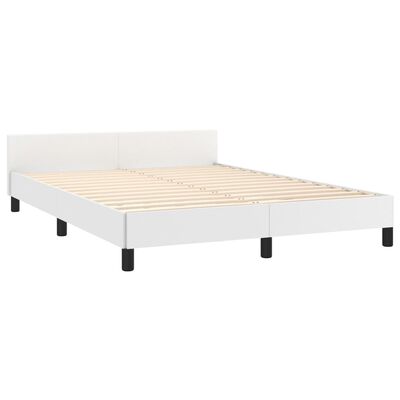 vidaXL Estructura de cama con cabecero sin colchón blanco 140x190 cm