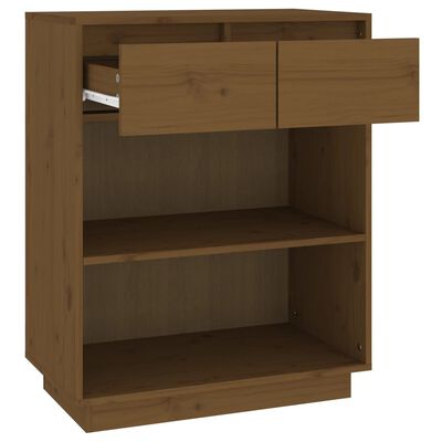 vidaXL Mesa consola de madera maciza de pino marrón miel 60x34x75 cm