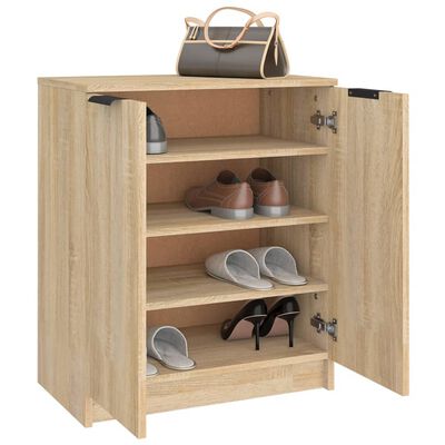 vidaXL Mueble zapatero madera contrachapada roble sonoma 59x35x70 cm