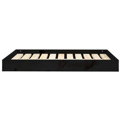 vidaXL Cama para perros madera maciza de pino negro 91,5x64x9 cm