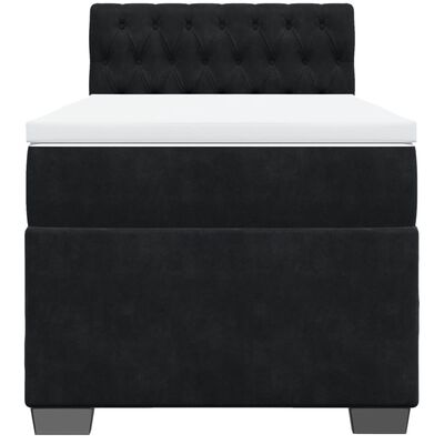 vidaXL Cama box spring con colchón cuero sintético negro 90x190 cm