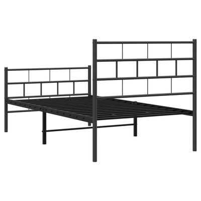 vidaXL Estructura cama sin colchón con estribo metal negro 100x200 cm