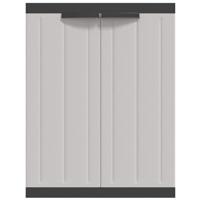 vidaXL Armario de almacenaje exterior PP gris y negro 65x37x85 cm