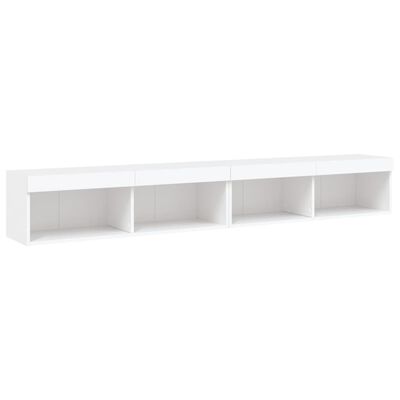 vidaXL Muebles de TV con luces LED 2 uds blanco 100x30x30 cm