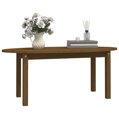 vidaXL Mesa de centro madera maciza de pino marrón miel 110x55x45 cm