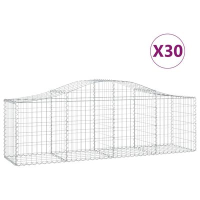 vidaXL Cestas de gaviones 30 uds forma de arco hierro 200x50x60/80 cm