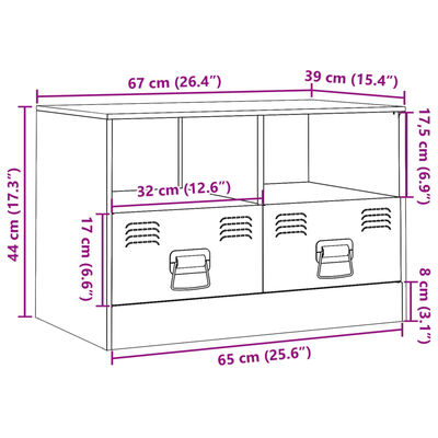 vidaXL Mueble para TV de acero rosa 67x39x44 cm