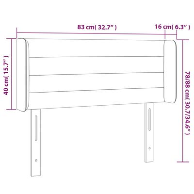 vidaXL Cabecero con LED de tela gris claro 83x16x78/88 cm