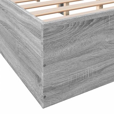 vidaXL Estructura de cama madera de ingeniería gris Sonoma 160x200 cm