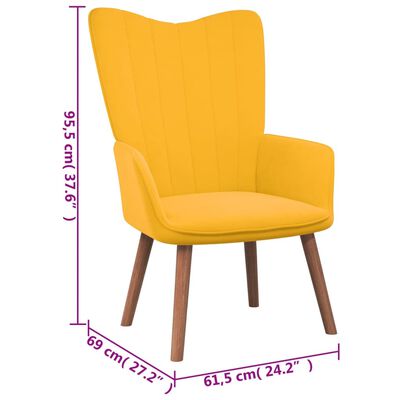 vidaXL Sillón de relax con taburete terciopelo amarillo mostaza